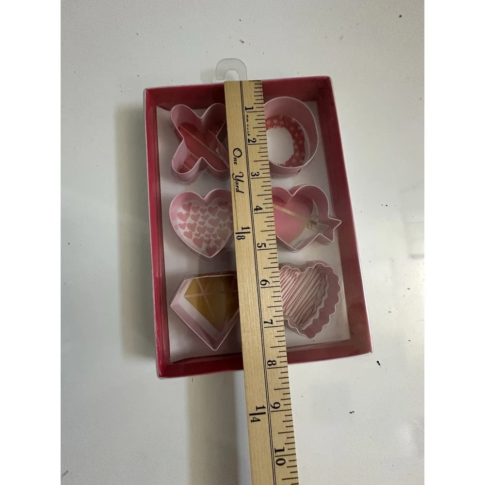 Valentines Day Cookie Cutter Set 6pc Heart XO Diamond Pink Red New
